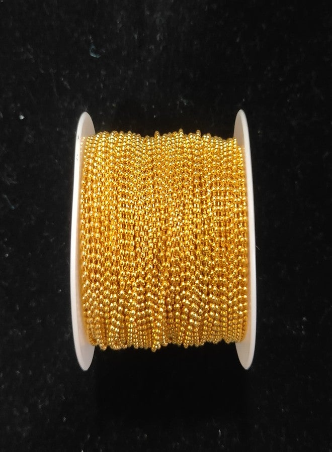 The Unique ® Ball Chain for Jewellery Making/Decorating & Craft Work Golden - Pack of 10 mtrs (1.5mm) - Image 1